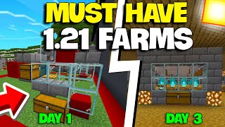 5 MUST HAVE Farms for Minecraft Bedrock 121 XP  LOOT [upl. by Idnor]