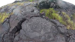 Petroglyphs site  Volcanoes National Park  Hawaii [upl. by Domenic]