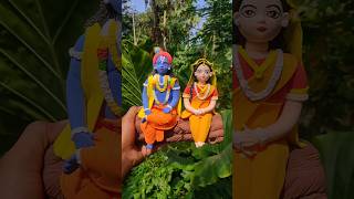 Radha Krishna Idol Making 💙🌸 Krishna Murti Making with clay🙏krishna craft trending shorts short [upl. by Kindig]