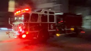 Manchester NH Fire Department Engine 6 and Truck 6 responding [upl. by Witty]