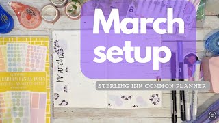 Plan with Me  March 2024 Setup  Sterling Ink Common Planner [upl. by Nhguavoj]