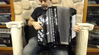 WELTROM874BBK  NEW Black Weltmeister Romance 874 Chromatic Button Accordion B LMMH 87 120 4599 [upl. by Acilejna]