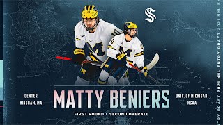 Kraken Select Matty Beniers Second Overall [upl. by Dina]