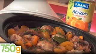 Recette de Tajine de poulet aux abricots  750g [upl. by Botsford]