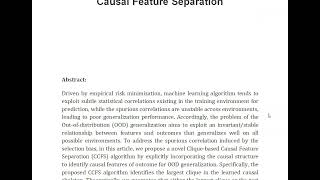 Out of Distribution Generalization With Causal Feature Separation [upl. by Ardnu459]