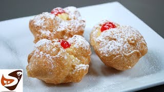 Zeppole di San Giuseppe  Fritte e al forno – Bignè con crema e amarene – Dolci facili [upl. by Esmaria312]