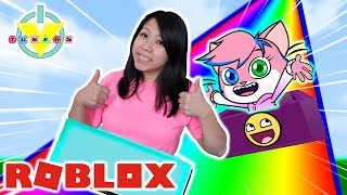 ROBLOX Box Slide down a Rainbow 999999999 FEET Lets Play Ryans Mommy Vs Alpha Lexa [upl. by Wincer210]