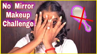 No Mirror Makeup Challenge💪 😅 funvideo makeupfun [upl. by Je]