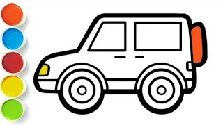 Car drawing Car drawing easy How to draw car  Coloring amp Painting For kids and toddlers [upl. by Edylc]