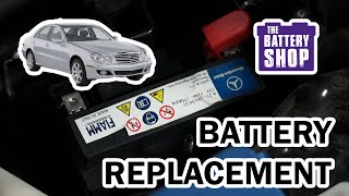 MercedesBenz E320 Auxiliary Battery 20032009  New Battery Install [upl. by Anirtac]