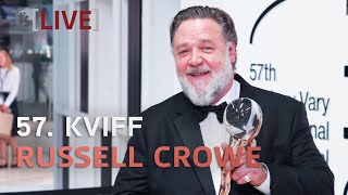 Russell Crowe převzal na 57 MFF Karlovy Vary Křišťálový glóbus [upl. by Susette782]