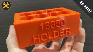 18650 Battery Holder 4x2  Fusion 360 and 3D Printing [upl. by Anilas]