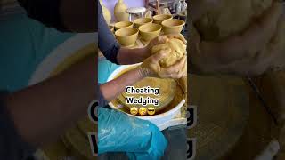 Yes you can cheat at wedging potter wheelthrowing wedgingclay pottery studiopottery cheating [upl. by Bitthia]