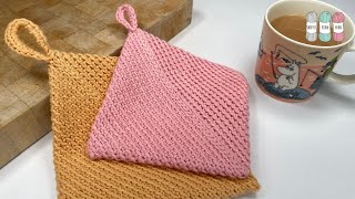 Crochet Pot Holder  NO SEW Made in ONE Piece 🧶 [upl. by Avi]