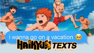 HAIKYUU TEXTS HINATA WANNA GO ON A VACATION HINATA HAREM [upl. by Liban]