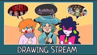 🌊DRAWING STREAM🌊 Epithet erased TTRPG Red stitch report Ace Witch Ft evojelly4609 and VELVET [upl. by Kilby582]