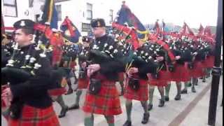 Army Cadet Force and Air Training Corps Pipes and Drums at Dingwall 2014 [upl. by Boor500]