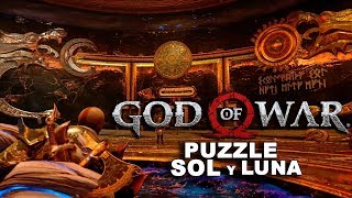 GOD OF WAR Puzzle del sol y la luna en el Templo de Tyr VRJUEGOS [upl. by Jack731]