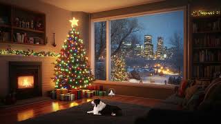 Instrumental Christmas Music with Cracking Fireplace  Cozy Christmas Ambience [upl. by Peckham]