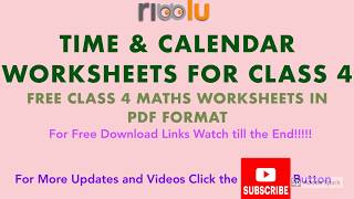 Time and Calendar  Grade 4th Maths Worksheets  CBSE Class 4 Practice [upl. by Peednas]