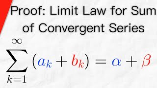 Proof Limit Law for Sum of Convergent Series  Real Analysis [upl. by Boothman]