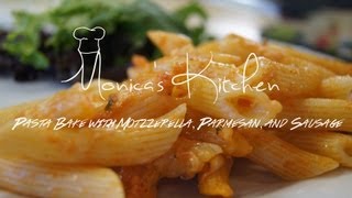 Pasta Bake with Mozzarella Parmesan and Sausage [upl. by Nigrom]