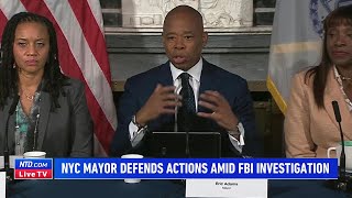 New York Mayor Eric Adams Defends Himself and His Actions Amid FBI Investigation [upl. by Asiak514]