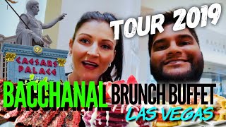 Bacchanal Buffet Brunch Tour Caesars Palace Las Vegas [upl. by Aikemaj]