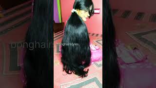 Shine soft long hair ponytail show 😍hairstyles ponytail hair longhairsilkyhair shorts [upl. by Ailadi]