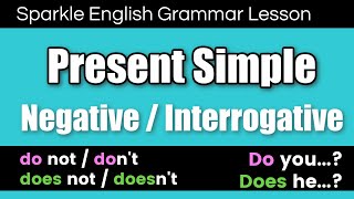 The Present Simple Tense Negative and Interrogative Form  English Grammar for Beginners A1 [upl. by Inal]