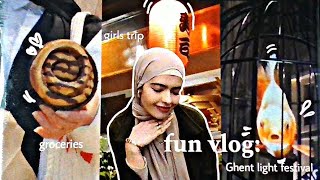 VLOG  End of semester 1 🏫 Friends gathering 👭🏻 Ghent light festival ✨️ [upl. by Anaihk]