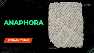 Anaphora  What is Anaphora  Literary Terms  Uses of Anaphora  Anaphoric Reference [upl. by Gaillard]