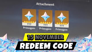 15 November New Redeem Code Genshin Impact  How to Redeem Code Genshin Impact 51 [upl. by Vullo]