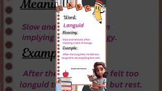 Languid  English Vocabulary youtubeshorts shorts englishvocabulary english englishcourse [upl. by Way]