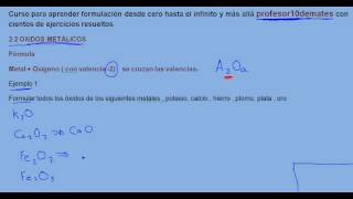 Formulación inorgánica 11 Oxidos metálicos fórmula [upl. by Gavrielle105]