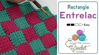 Tunisian Entrelac Crochet Rectangle  EASY [upl. by Nerrat]