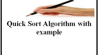 Quick Sort Algorithm with example EnglishHindi [upl. by Enniotna]