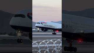 Speedbird 2MW Heavy Airbus A3501000 lands on Las Vegas runway 26L  GXWBJ planespotting shorts [upl. by Enicnarf]