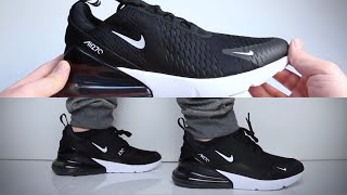 Nike Air Max 270 Black sneaker review  UNBOXING amp ON FEET [upl. by Edie]