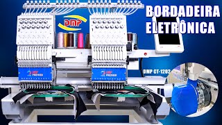 Máquina de bordar 2 cabeças eletrônica ideal para bonés uniformes customizações e muito mais [upl. by Anyt62]