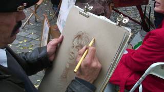 A pastel portrait Tutorial from the Place du Tertre in Paris [upl. by Anglo]