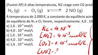 FuvestSP A altas temperaturas N2 reage com O2 produzindo NO um poluente atmosférico À [upl. by Lunetta496]