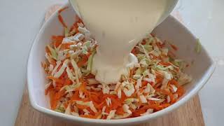 Super Yummy Homemade Coleslaw Recipe  How to Make Coleslaw Salad [upl. by Sumer]