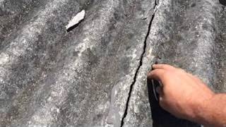 Crack in the asbestos fiber cement roof sheet  super 6 roof  causing leakage [upl. by Ylrevaw]