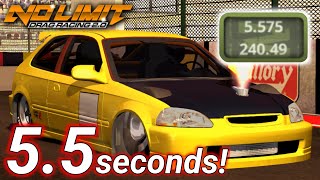 55 Seconds Civic Tune Fastest Honda Civic Tune Update 196  No Limit Drag Racing 20 [upl. by Docilu]