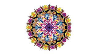 How to draw a Mandala Colorful art creation   Creative Shades [upl. by Gian]