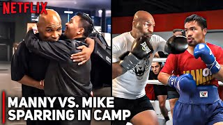 NETFLIX UNCUT Manny Pacquiao VISITS amp Sparred With Mike Tyson In Training Camp [upl. by Forward]