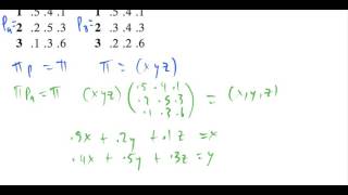 Find the stationary distribution of the markov chains one is doubly stochastic [upl. by Nyla]