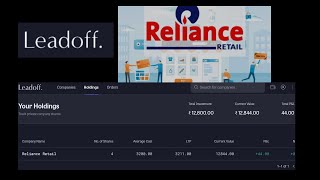 LEADOFF  Holding Reliance retail  Unlisted shares [upl. by Aisset]