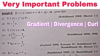 GRADIENT DIVERGENCE CURL IN HINDI  PROBLEM 4 [upl. by Llerehc]